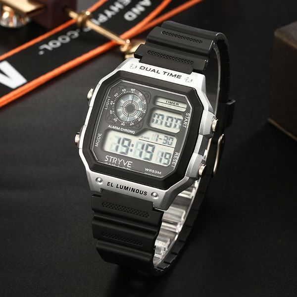 fashion college style multifunctional men digital watch life waterproof led display clock relogio masculino s8013 wristwatches, Slivery;brown
fashion college style multifunctional men digital watch life waterproof led display clock relogio masculino s8013 wristwatches, Slivery;brown