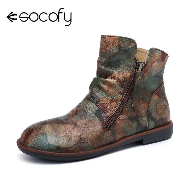 retro style boots cowhide leather warm side zipper casual round toe flat ankle outdoor botas mujer 2021, Black
retro style boots cowhide leather warm side zipper casual round toe flat ankle outdoor botas mujer 2021, Black