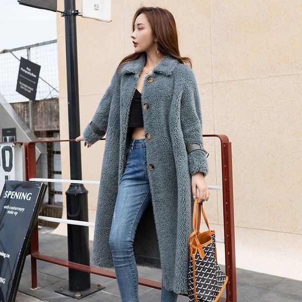 women's fur & faux women 2021 winter real sheepskin coat female genuine wool coats turndown collar warm sheep shearing jacket overcoat, Black
women's fur & faux women 2021 winter real sheepskin coat female genuine wool coats turndown collar warm sheep shearing jacket overcoat, Black