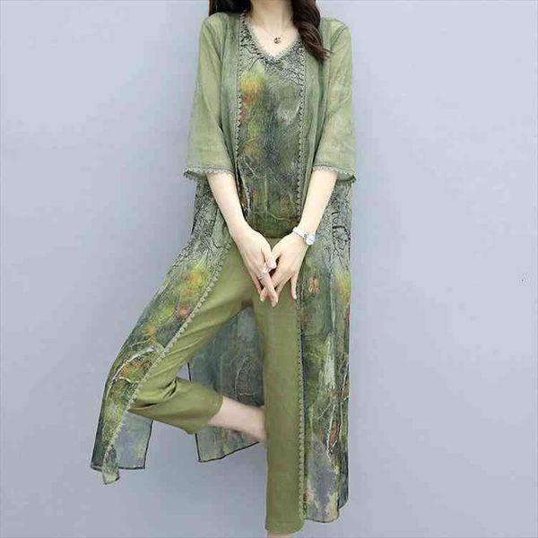 summer green chiffon printed 3 piece sets women plus size vest cardigan cropped pants suits elegant womens sets femme, Gray
summer green chiffon printed 3 piece sets women plus size vest cardigan cropped pants suits elegant womens sets femme, Gray