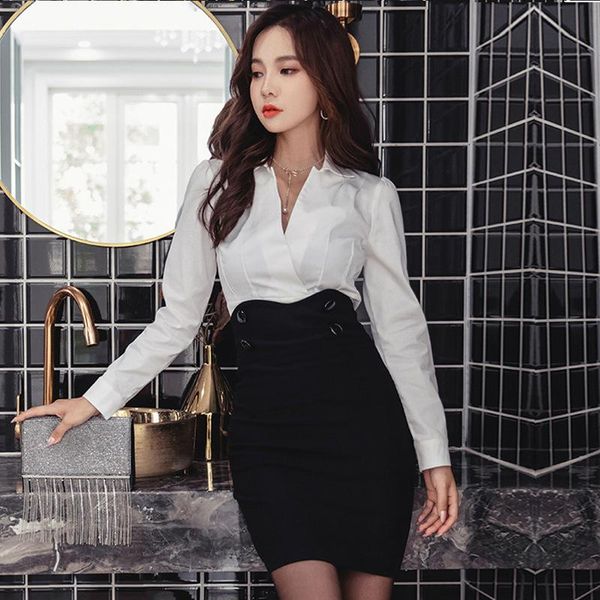 spring summer modis streetwear korean style party two piece set women long sleeve shirt and mini black skirt 2 dress, White
spring summer modis streetwear korean style party two piece set women long sleeve shirt and mini black skirt 2 dress, White