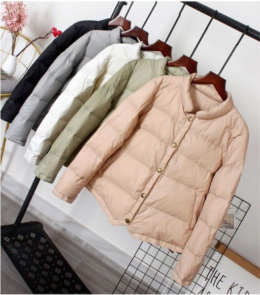 light down jacket baseball white duck coat casual spring autumn short outwear for women fashion women's & parkas, Black
light down jacket baseball white duck coat casual spring autumn short outwear for women fashion women's & parkas, Black