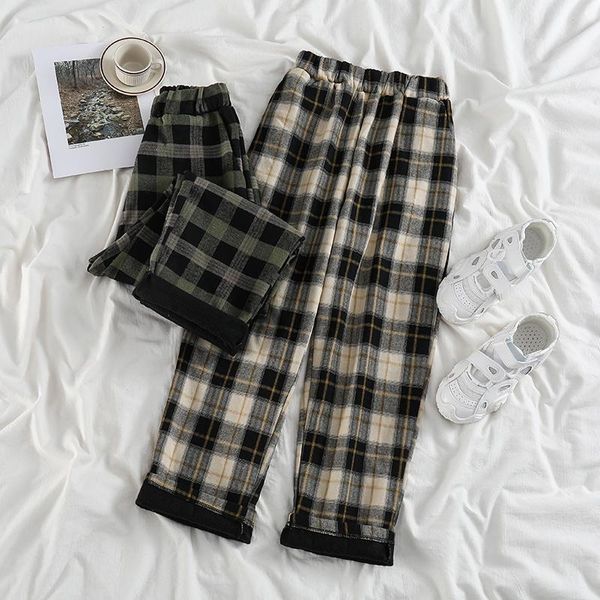 women's pants & capris 2021 y2k velvet women high waist winter warm plaid for korean style loose casual fashion trousers, Black;white
women's pants & capris 2021 y2k velvet women high waist winter warm plaid for korean style loose casual fashion trousers, Black;white