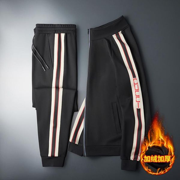 men's tracksuits winter sports and leisure men's suit stand collar design plus velvet thickening trend urban large size two-piece, Gray
men's tracksuits winter sports and leisure men's suit stand collar design plus velvet thickening trend urban large size two-piece, Gray