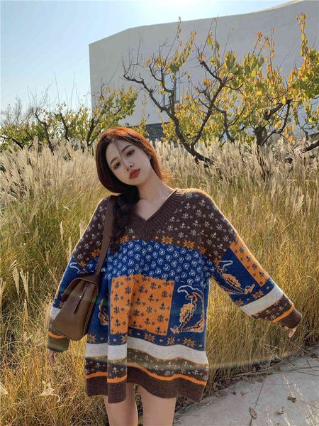 women's sweaters autumn winter women's sweater knitted pullover v neck raglan sleeve print fashion oversized loose outwear jumper, White;black
women's sweaters autumn winter women's sweater knitted pullover v neck raglan sleeve print fashion oversized loose outwear jumper, White;black