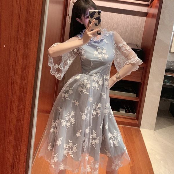 zawfl fashion runway summer dress women butterfly sleeve mesh lace flowers embroidered big swing slim ladies midi 210525, Black;gray
zawfl fashion runway summer dress women butterfly sleeve mesh lace flowers embroidered big swing slim ladies midi 210525, Black;gray