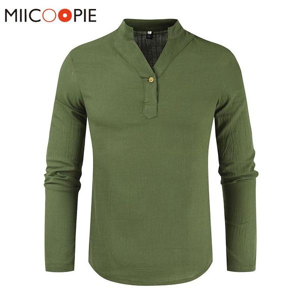 men's casual shirts fashion button v-neck pullover shirt dress men spring summer linen breathable long sleeve solid color male chemise, White;black
men's casual shirts fashion button v-neck pullover shirt dress men spring summer linen breathable long sleeve solid color male chemise, White;black