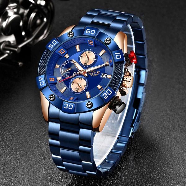 wristwatches lige chronograph quartz men watch stainless steel business wrist watches clock hour time relogio masculino+box, Slivery;brown
wristwatches lige chronograph quartz men watch stainless steel business wrist watches clock hour time relogio masculino+box, Slivery;brown