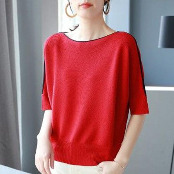 one-line collar ice silk mid-sleeved sweater women loose lazy style bat sleeve knitted bottoming pullover female spring women's sweater, White;black
one-line collar ice silk mid-sleeved sweater women loose lazy style bat sleeve knitted bottoming pullover female spring women's sweater, White;black