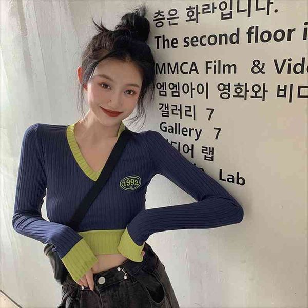 knit western style v neck women sweaters womens autumn slim fit contrast short cropped long sleeved bottoming shirt dropshipping, White;black
knit western style v neck women sweaters womens autumn slim fit contrast short cropped long sleeved bottoming shirt dropshipping, White;black