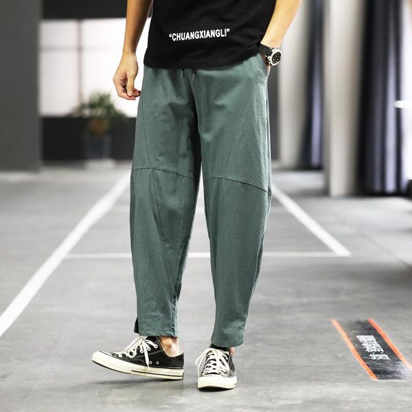 men's pants 2021 summer chinese style casual cotton and linen men loose baggy capri harem solid color lantern, Black
men's pants 2021 summer chinese style casual cotton and linen men loose baggy capri harem solid color lantern, Black