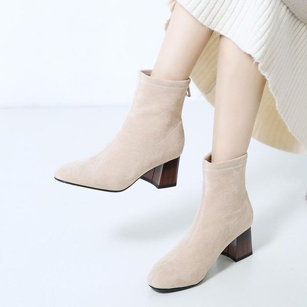 boots women shoes high heels slip ankle winter stretch socks elegant square female plus size 31-43, Black
boots women shoes high heels slip ankle winter stretch socks elegant square female plus size 31-43, Black