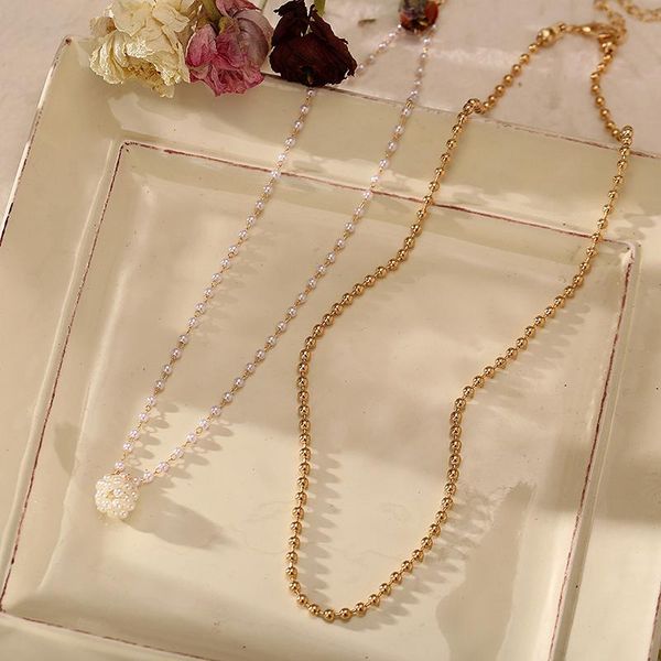 pendant necklaces elegant imitation pearl chain for women ladies multilayer gold beads chains stacking layerings necklace jewelry, Silver
pendant necklaces elegant imitation pearl chain for women ladies multilayer gold beads chains stacking layerings necklace jewelry, Silver