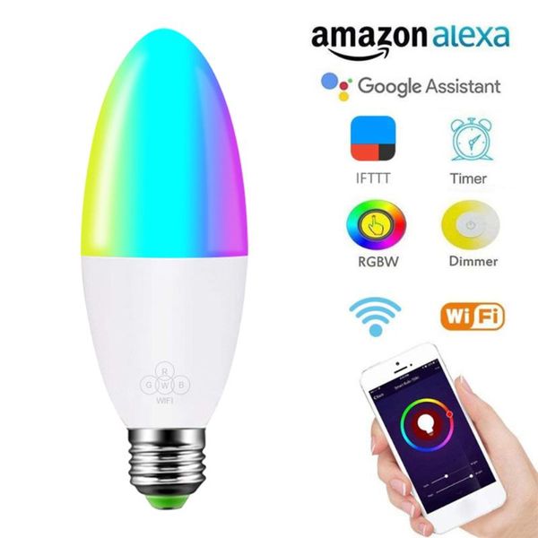 bulbs e14/e10/e27/b22 wifi smart led light 6w rgbw dimmable candle lamp voice remote app control work with alexa google home
bulbs e14/e10/e27/b22 wifi smart led light 6w rgbw dimmable candle lamp voice remote app control work with alexa google home