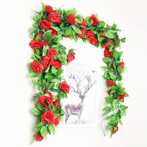 decorative flowers & wreaths artificial rose vine hanging for wall decoration rattan fake plants leaves garland romantic wedding home
decorative flowers & wreaths artificial rose vine hanging for wall decoration rattan fake plants leaves garland romantic wedding home