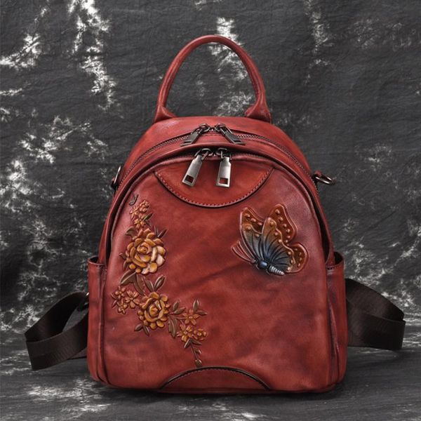 backpack high-end small women classic genuine leather vintage flower butterfly backpacks embossed elegant ladies purses
backpack high-end small women classic genuine leather vintage flower butterfly backpacks embossed elegant ladies purses