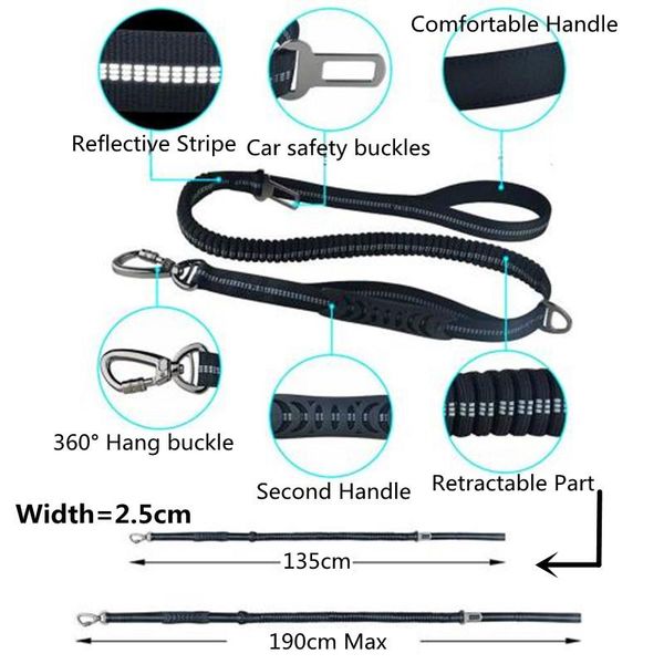 dog collars & leashes dual handles leash as car seat belts with reflective nylon stripe explosion-proof pet 135cm retractable 190cm max
dog collars & leashes dual handles leash as car seat belts with reflective nylon stripe explosion-proof pet 135cm retractable 190cm max