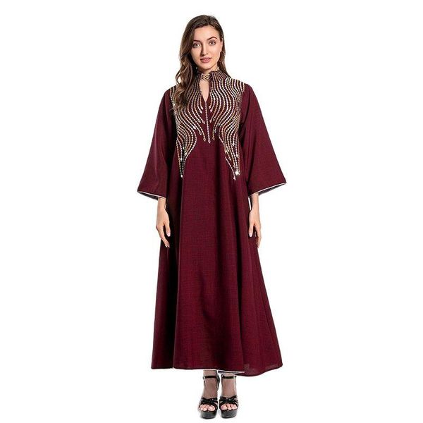 ethnic clothing sequins hijab dress women muslim fashion embroidery stand collar arabic dubai abaya gown loose caftan jalabiya party eid, Red
ethnic clothing sequins hijab dress women muslim fashion embroidery stand collar arabic dubai abaya gown loose caftan jalabiya party eid, Red