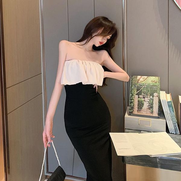 casual dresses elegant party dress strapless off the shoulder fashion chiffon long club, Black;gray
casual dresses elegant party dress strapless off the shoulder fashion chiffon long club, Black;gray