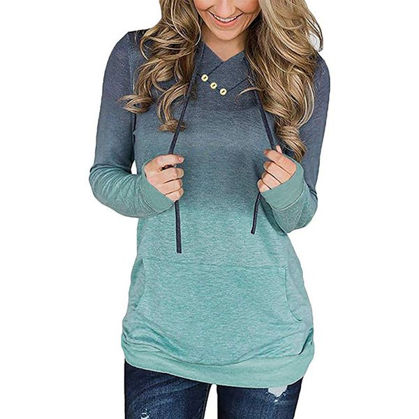 women hoody sweatshirts casual hooded gradation print drawstring pullover buttons pocket long sleeve loose hoodies femme 5colors 210507, Black
women hoody sweatshirts casual hooded gradation print drawstring pullover buttons pocket long sleeve loose hoodies femme 5colors 210507, Black