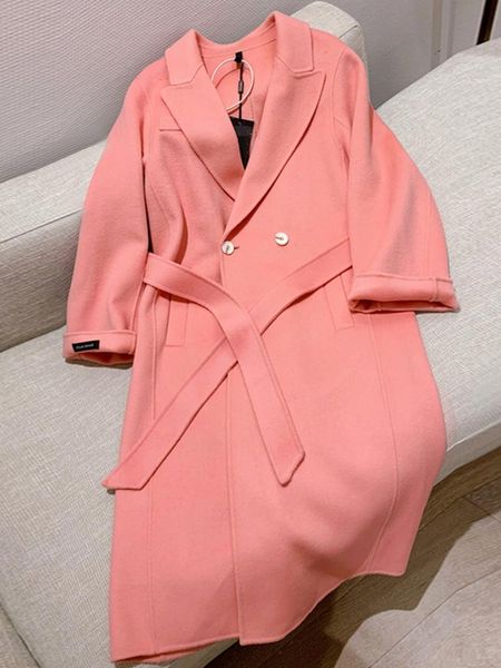 women's wool & blends 100% fashion women winter vintage elegant double-sided woolen mid-length loose jacket coat, Black
women's wool & blends 100% fashion women winter vintage elegant double-sided woolen mid-length loose jacket coat, Black