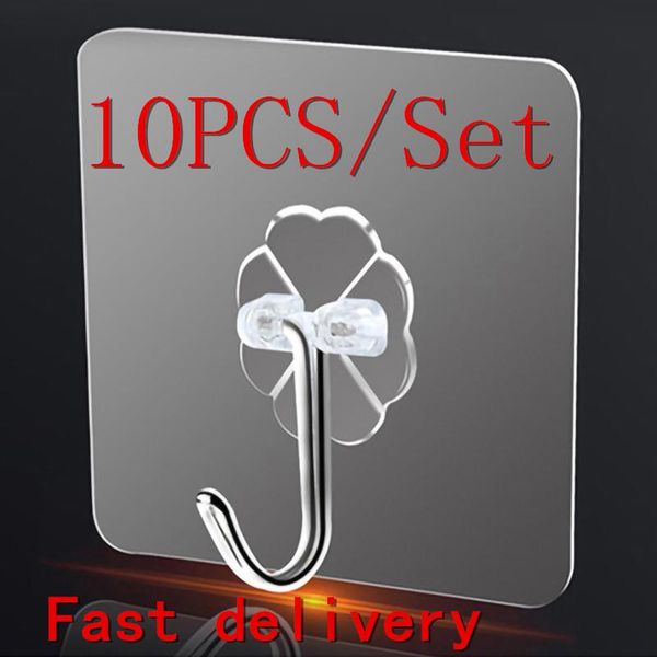 10pcs transparent wall hooks waterproof oilproof self adhesive for home kitchen and bathroom strong suction & rails
10pcs transparent wall hooks waterproof oilproof self adhesive for home kitchen and bathroom strong suction & rails