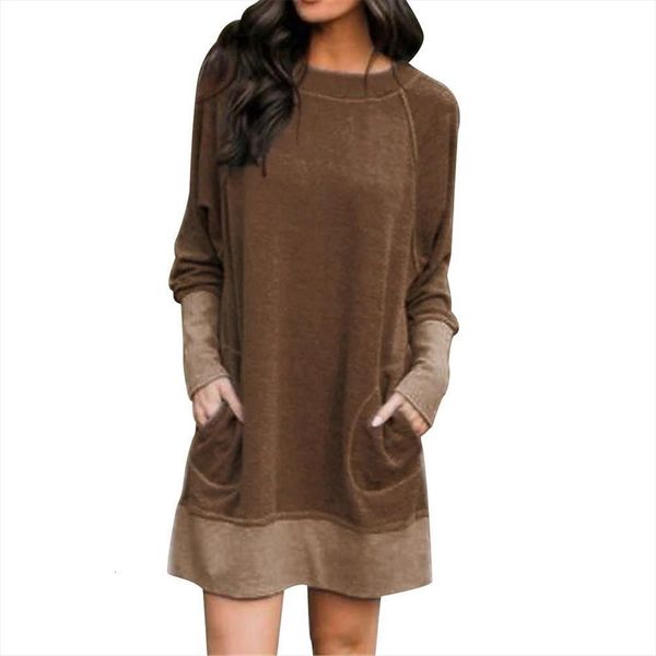 plus size apparel autumn casual women dresses o neck long sleeve pockets loose womens clothing mini sweatshirt pullover, Black;gray
plus size apparel autumn casual women dresses o neck long sleeve pockets loose womens clothing mini sweatshirt pullover, Black;gray