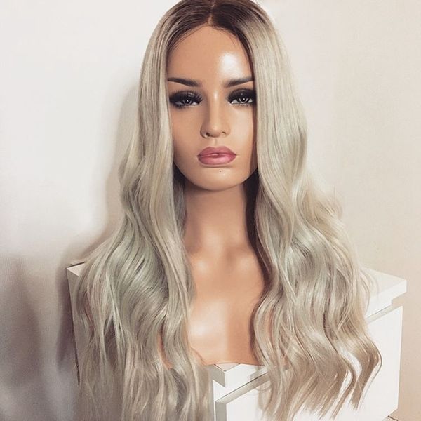 fashionable wig beautiful goddess synthetic wigs women's black gradient silver gray medium split bangs long curly hair life wig
fashionable wig beautiful goddess synthetic wigs women's black gradient silver gray medium split bangs long curly hair life wig