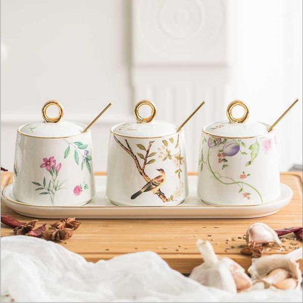 hand-painted american style seasoning jar set kitchen supplies household bottle box with lid ceramic salt shaker sugar storage bottles &
hand-painted american style seasoning jar set kitchen supplies household bottle box with lid ceramic salt shaker sugar storage bottles &