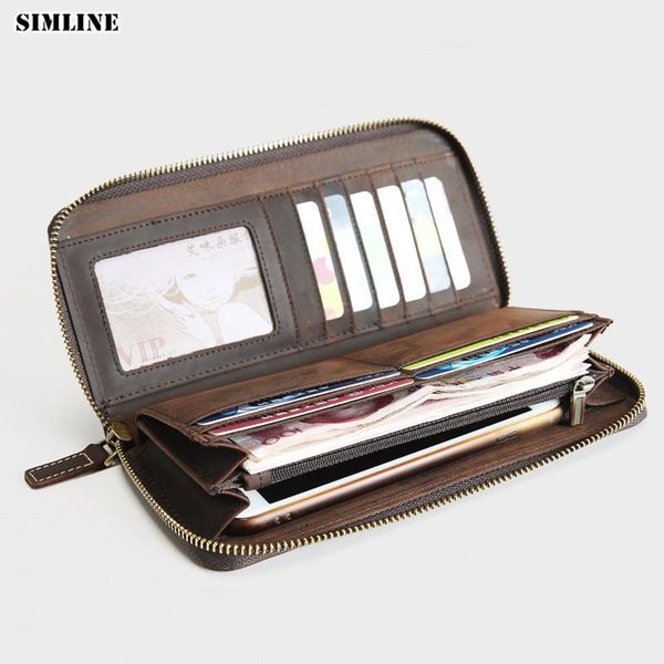 wallets simline genuine crazy horse leather men wallet men's vintage long zipper purse card holder clutch bag male clutches bags, Red;black
wallets simline genuine crazy horse leather men wallet men's vintage long zipper purse card holder clutch bag male clutches bags, Red;black