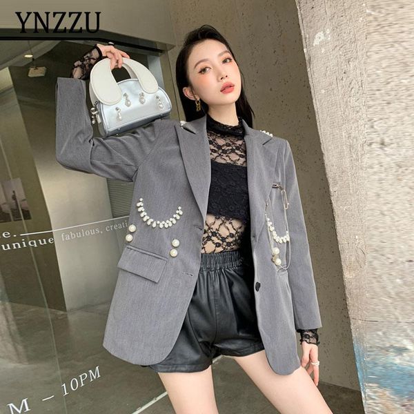 women's suits & blazers design pearl beading blazer spring autumn loose long sleeve jacket female fashion office lady suit 2021 ynzzu 1, White;black
women's suits & blazers design pearl beading blazer spring autumn loose long sleeve jacket female fashion office lady suit 2021 ynzzu 1, White;black