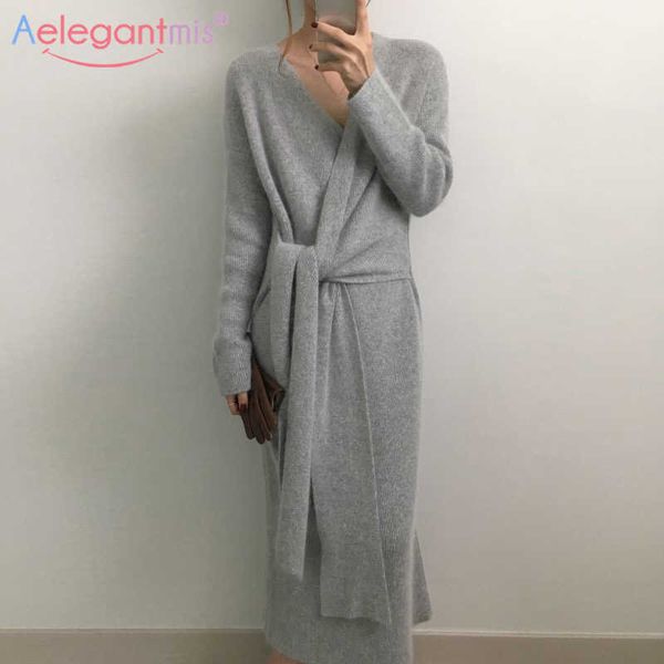aelegantmis v neck knitted dress women casual lace up criss cross sweater dresses elegant loose long vestidos mujer korean 210607, Black;gray
aelegantmis v neck knitted dress women casual lace up criss cross sweater dresses elegant loose long vestidos mujer korean 210607, Black;gray
