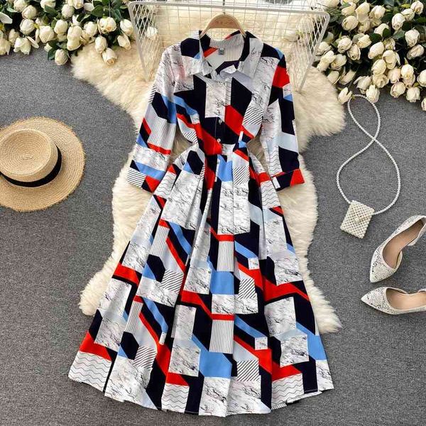 summer runway vintage half sleeve shirt style dress women fashion geometric print elegant office laies work n66411 210603, Black;gray
summer runway vintage half sleeve shirt style dress women fashion geometric print elegant office laies work n66411 210603, Black;gray