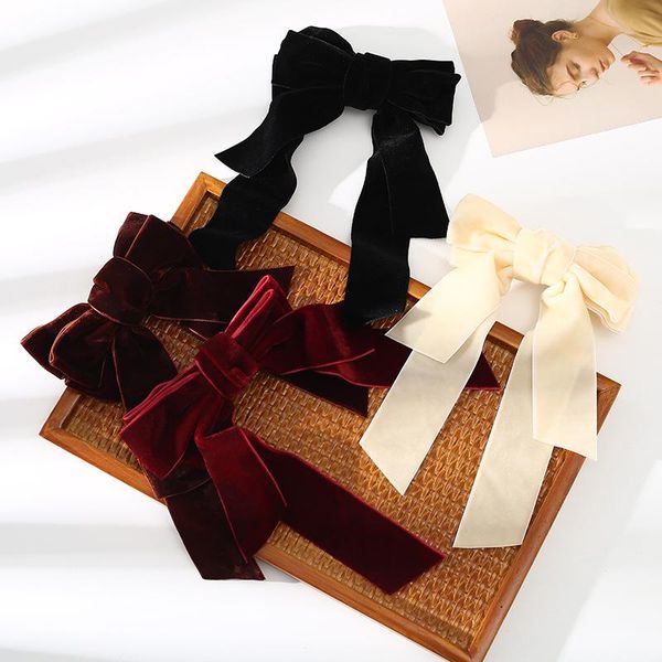 vintage velvet black big large bow hair clip for women girls elegant wedding long ribbon hairpins barrette accessories
vintage velvet black big large bow hair clip for women girls elegant wedding long ribbon hairpins barrette accessories