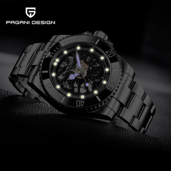 wristwatches 2021 skeleton mechanical watch for men pagani design wrist mens business automatic reloj hombre, Slivery;brown
wristwatches 2021 skeleton mechanical watch for men pagani design wrist mens business automatic reloj hombre, Slivery;brown