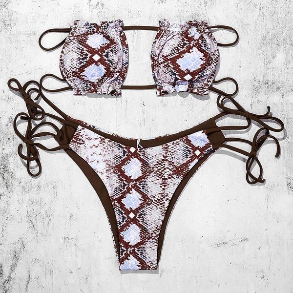 women's swimwear 2021 snake print pattern tube strap bikini split swimsuit women female two piece summer beachwear bikinis suit, White;black
women's swimwear 2021 snake print pattern tube strap bikini split swimsuit women female two piece summer beachwear bikinis suit, White;black