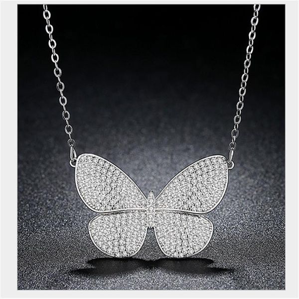 pendant necklaces luxury fashion jewelry copper base cubic zirconia stone butterfly short necklace for women accessories, Silver
pendant necklaces luxury fashion jewelry copper base cubic zirconia stone butterfly short necklace for women accessories, Silver