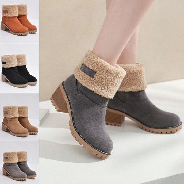 boots nis winter women shoes warm comfortable casual snow round toe female plush mid heel ladies mid-calf, Black
boots nis winter women shoes warm comfortable casual snow round toe female plush mid heel ladies mid-calf, Black