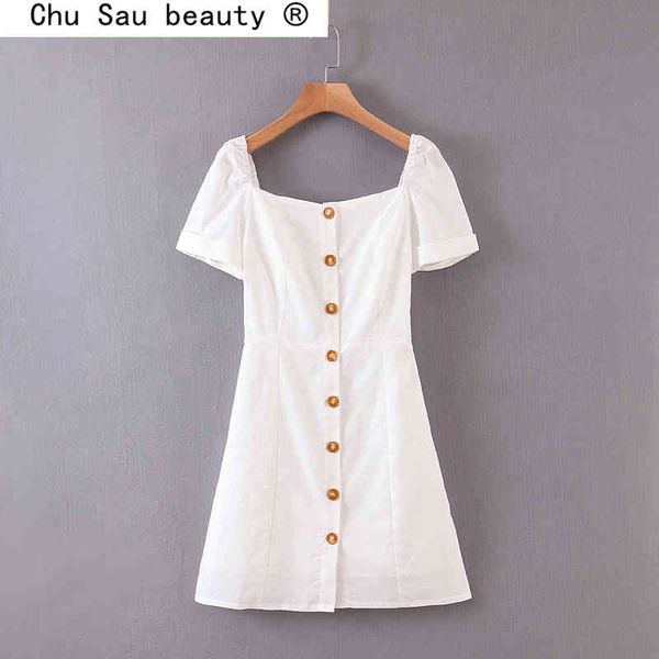 fashion casual chic solid cotton women mini dress vintage style single-breasted elastic back dresses summer vestidos 210508, Black;gray
fashion casual chic solid cotton women mini dress vintage style single-breasted elastic back dresses summer vestidos 210508, Black;gray