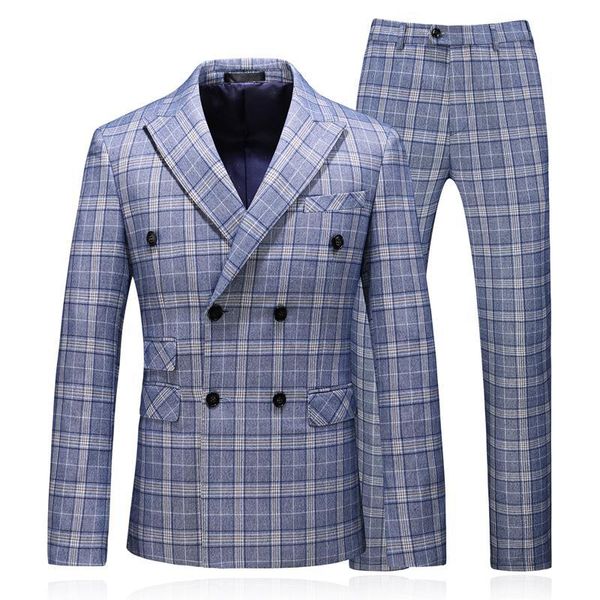 men's suits & blazers fashion handsome plaid gray mens suit groom wedding for men slim fit tuxedos man (blazer+vest+pant), White;black
men's suits & blazers fashion handsome plaid gray mens suit groom wedding for men slim fit tuxedos man (blazer+vest+pant), White;black