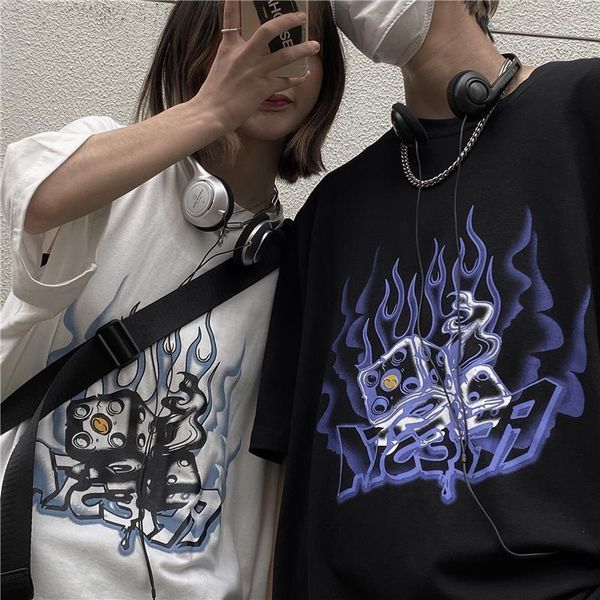 dark retro blue flame print womens t shirt loose short sleeves aesthetics graphic sleeve cotton shirts female camisetas verano mujer, White
dark retro blue flame print womens t shirt loose short sleeves aesthetics graphic sleeve cotton shirts female camisetas verano mujer, White