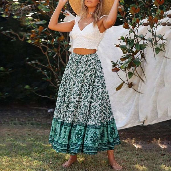 casual high elastic waist skirt fashion bohemian long skirts womens elegant holiday falda summer zanzea floral print bottom robe, Black
casual high elastic waist skirt fashion bohemian long skirts womens elegant holiday falda summer zanzea floral print bottom robe, Black