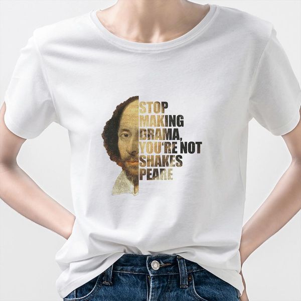 and womens summer smaking men drama you are not shakespeare tee shirt basic plus size harajuku streetwear casual, White;black
and womens summer smaking men drama you are not shakespeare tee shirt basic plus size harajuku streetwear casual, White;black