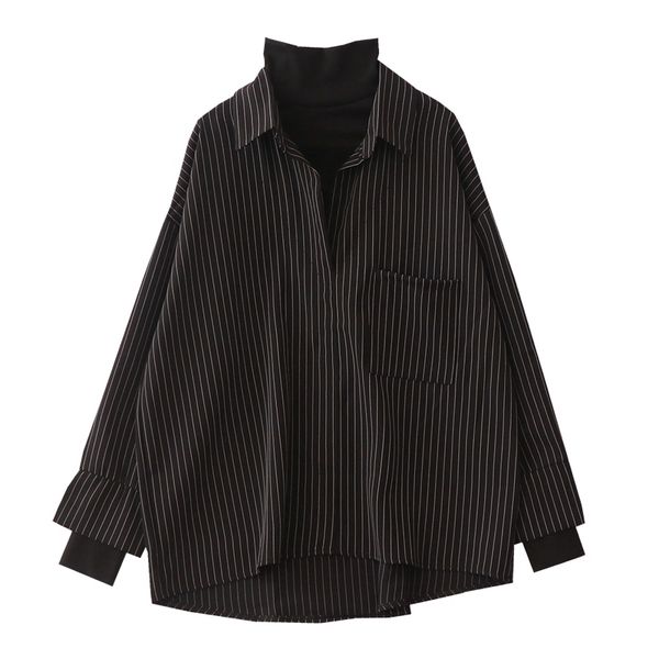 fake two piece striped shirt women patchwork knitted turtleneck autumn winter long sleeve casual loose female blouse 210317, White
fake two piece striped shirt women patchwork knitted turtleneck autumn winter long sleeve casual loose female blouse 210317, White