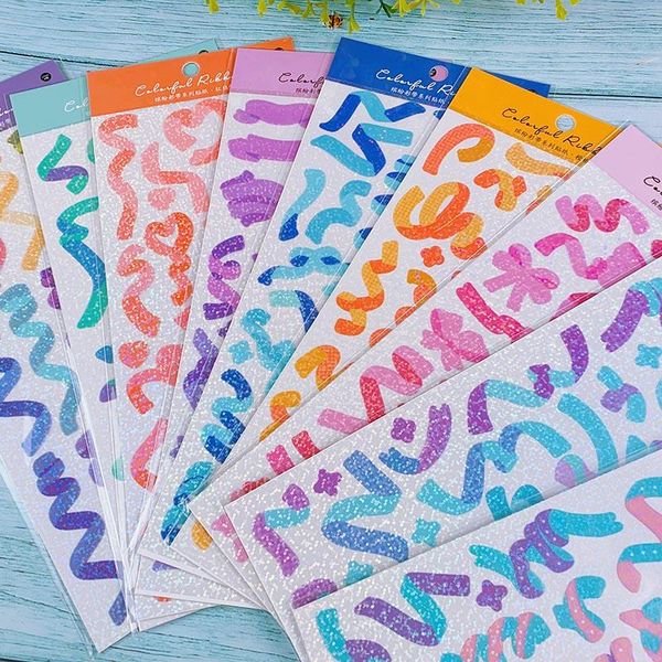 gift wrap 1pcs scrapbooking stickers colorful ribbon laser decorative sticker for materials diy diary stationery
gift wrap 1pcs scrapbooking stickers colorful ribbon laser decorative sticker for materials diy diary stationery