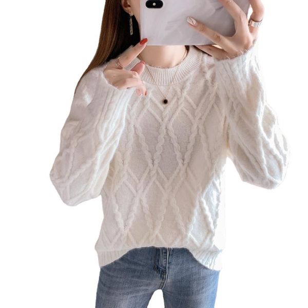 women's sweaters autumn style korean retro loose round neck twist pullover sweater fashion black, White;black
women's sweaters autumn style korean retro loose round neck twist pullover sweater fashion black, White;black