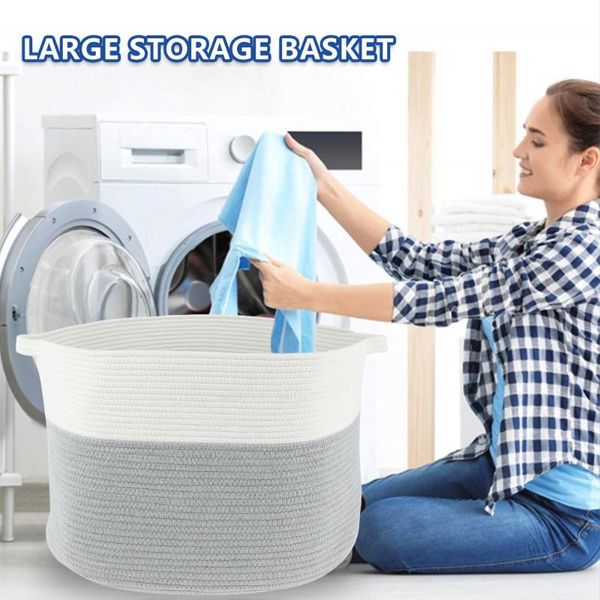 storage bags cotton rope basket large baby laundry baskets blanket woven organizer round bin for clothes toys books makeup
storage bags cotton rope basket large baby laundry baskets blanket woven organizer round bin for clothes toys books makeup