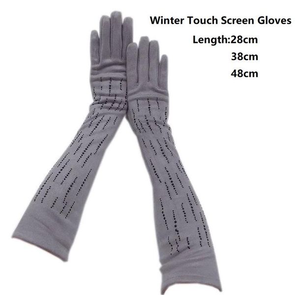 five fingers gloves winter touch screen ladies suede length 28 38 48cm elbow arm cover fashion thick, Blue;gray
five fingers gloves winter touch screen ladies suede length 28 38 48cm elbow arm cover fashion thick, Blue;gray