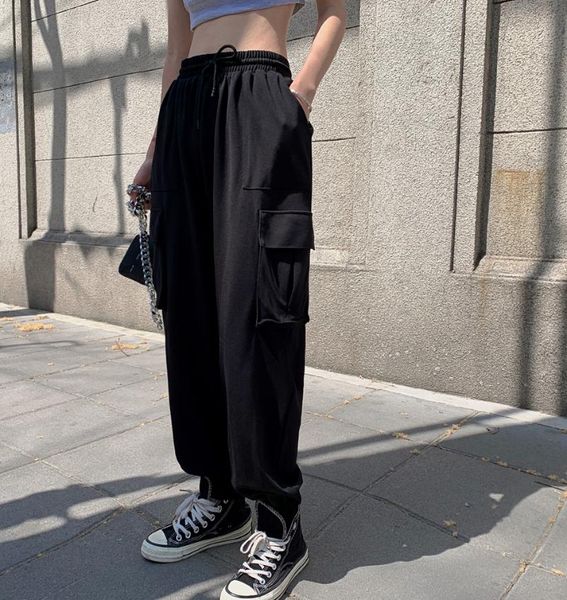 women's pants & capris loose high waist pocket casual overalls female q095, Black;white
women's pants & capris loose high waist pocket casual overalls female q095, Black;white