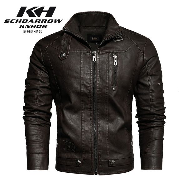 men's jackets autumn winter motorcycle leather jacket lining with velvet stand collar faded leisure artificial coat rcjf, Black;brown
men's jackets autumn winter motorcycle leather jacket lining with velvet stand collar faded leisure artificial coat rcjf, Black;brown